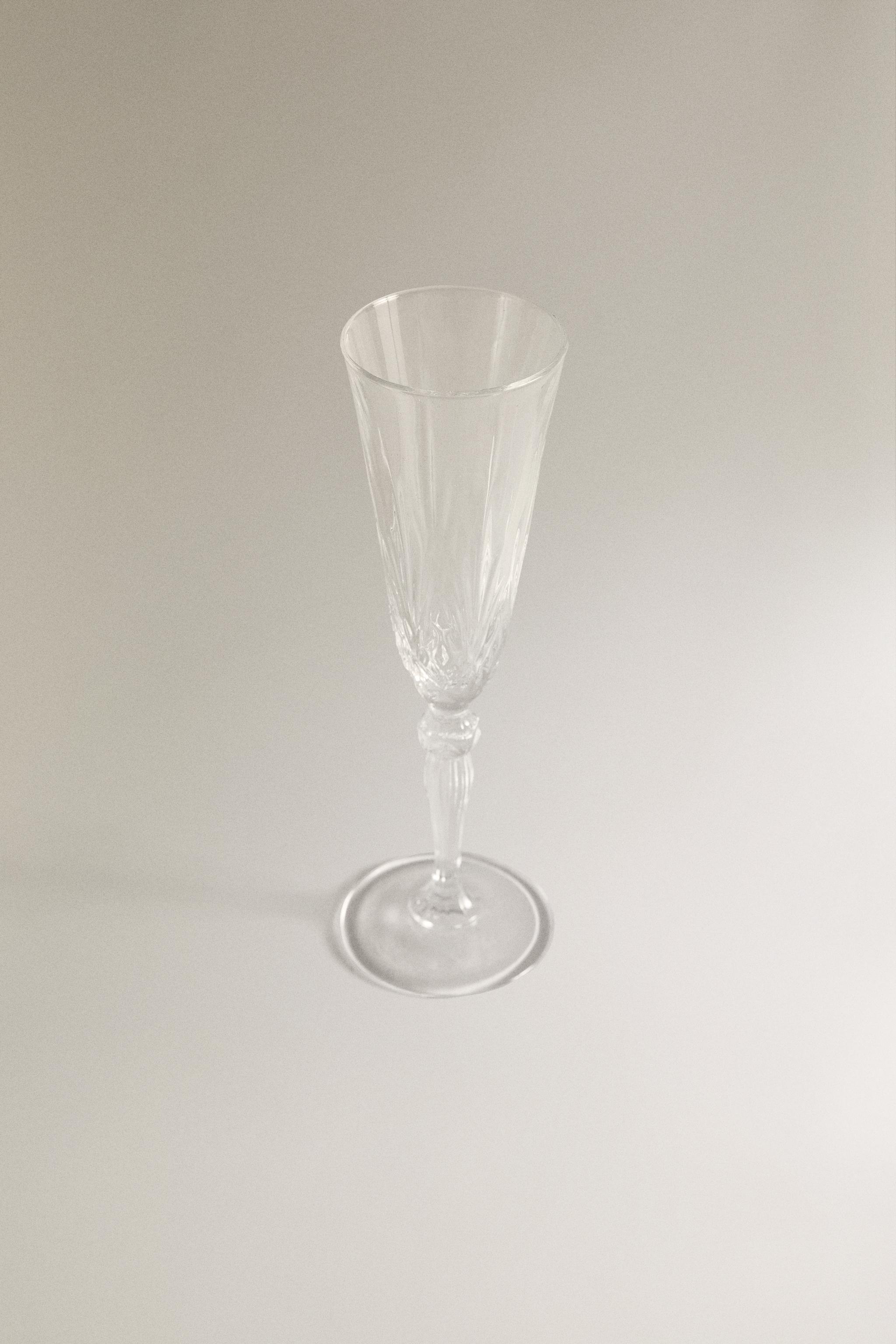FLÛTE VERRE CRISTALLIN TAILLÉ